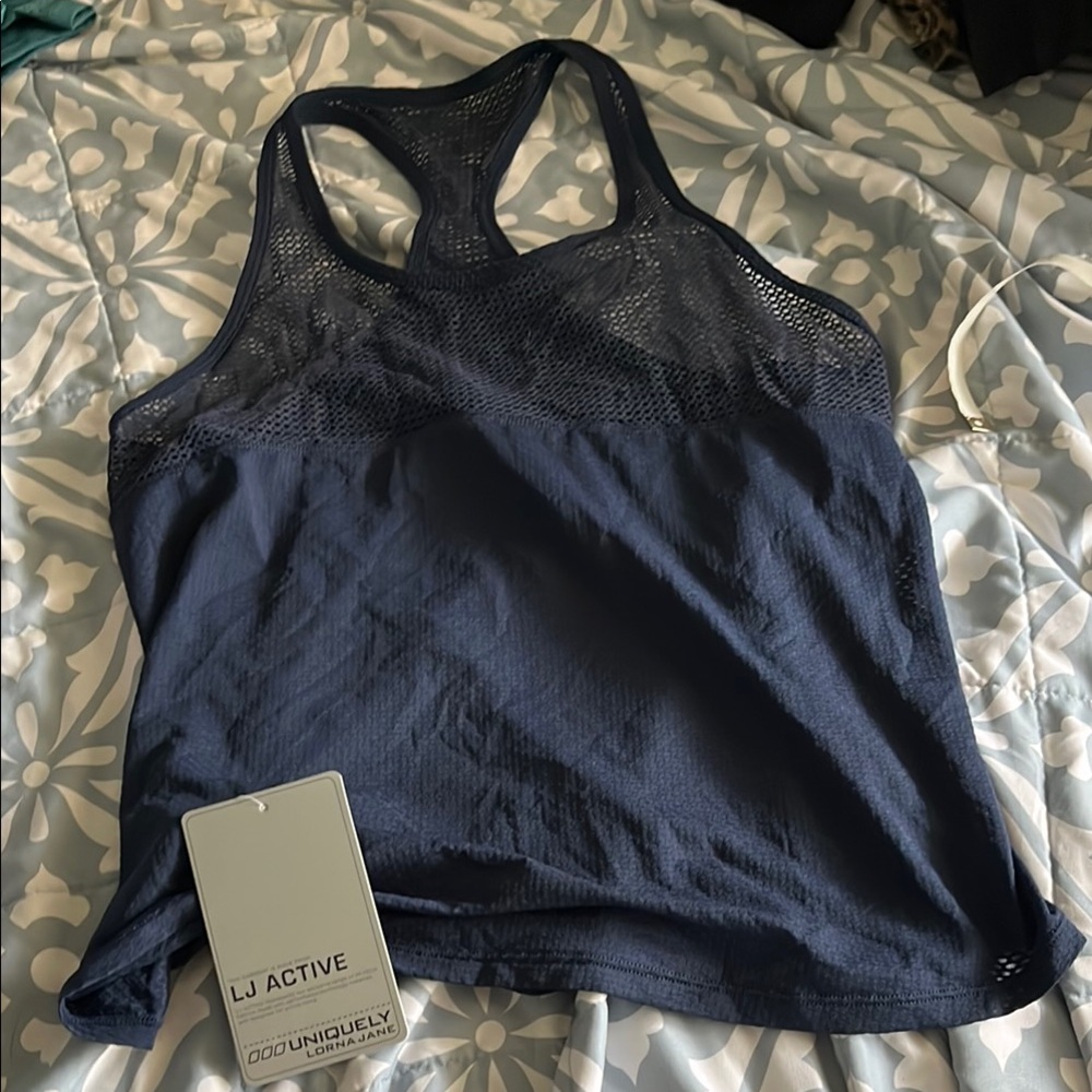 Lorna Jane Blue Racerback Nightrunner Tank